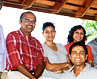 (Front row) Gulzar, Tarun Tejpal;(Second row from left) Cricketer Akash Chopra, Jaishree Mishra, Richard Morais; (Standing from left) Suresh Menon, Binoo K. John Director Noctilucent, Namita Devidayal, V.K. Karthika, Boria Majumdar, Mike Bryan, Tishani, Usha P.R,  Meenakshi Reddy, Sunil Sethi, K.Satchidanandan, Kynpham, Lipika Bhushan.